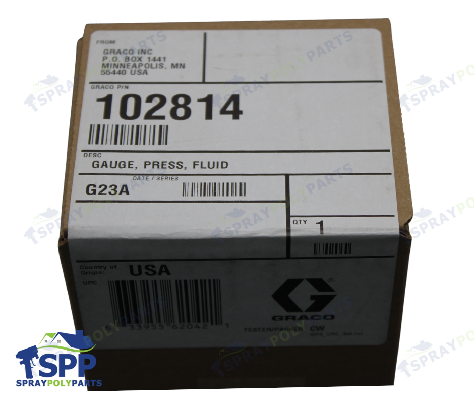 GRACO STAINLESS STEEL HIGH PRESSURE FLUID GAUGE (2007096)