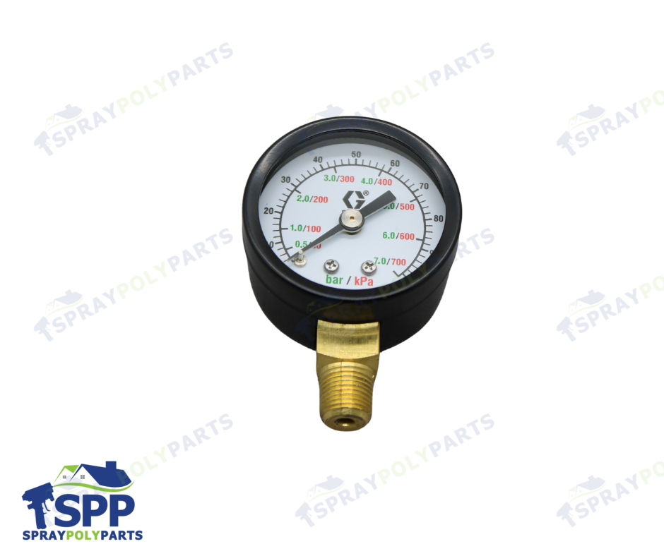 0100 psi (07 bar) pressure range bottom mount Low Pressure Air Gauge (110436)