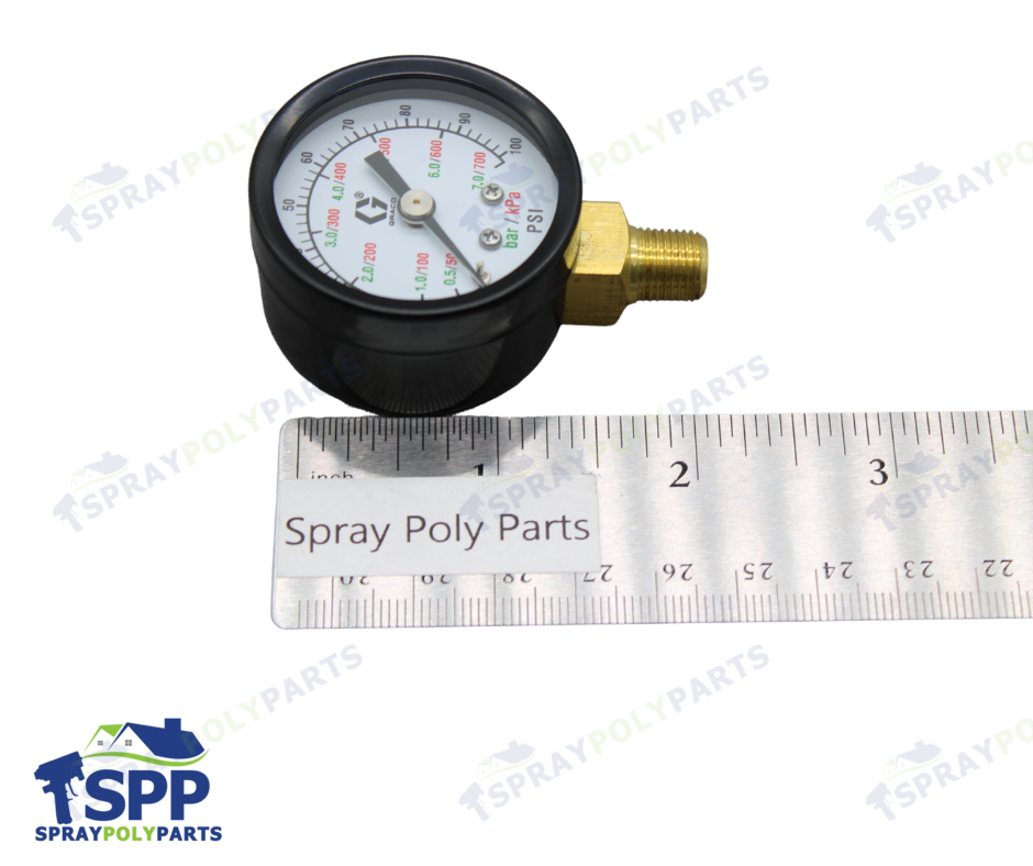0100 psi (07 bar) pressure range bottom mount Low Pressure Air Gauge (110436)