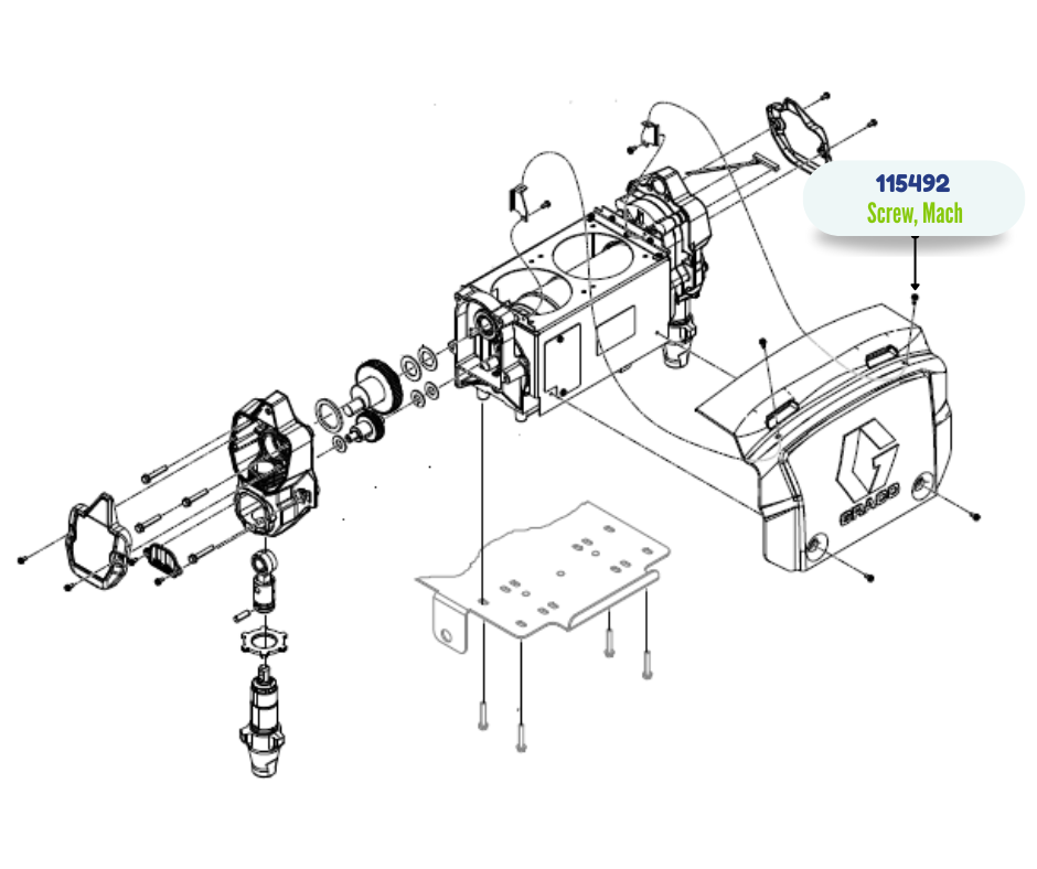 GRACO SLOT HEX WASH HD MACH SCREW (115492)