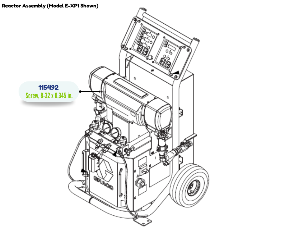 GRACO SLOT HEX WASH HD MACH SCREW (115492)