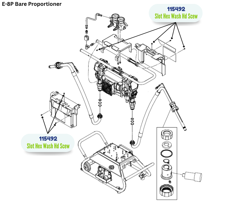 GRACO SLOT HEX WASH HD MACH SCREW (115492)