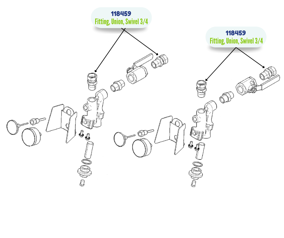 GRACO 3/4 SWIVEL UNION FITTING (118459)
