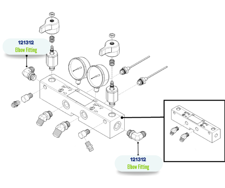 GRACO SAE X JIC ELBOW FITTING (121312)
