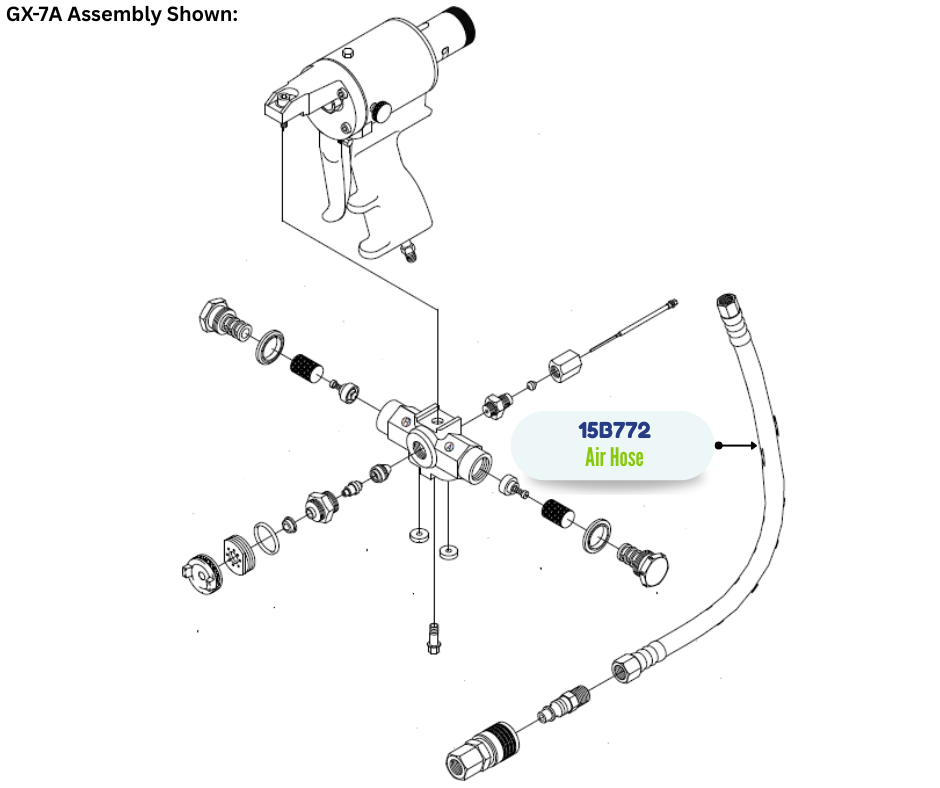 Air Hose for Graco Spray Guns (15B772)