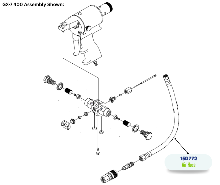 Air Hose for Graco Spray Guns (15B772)