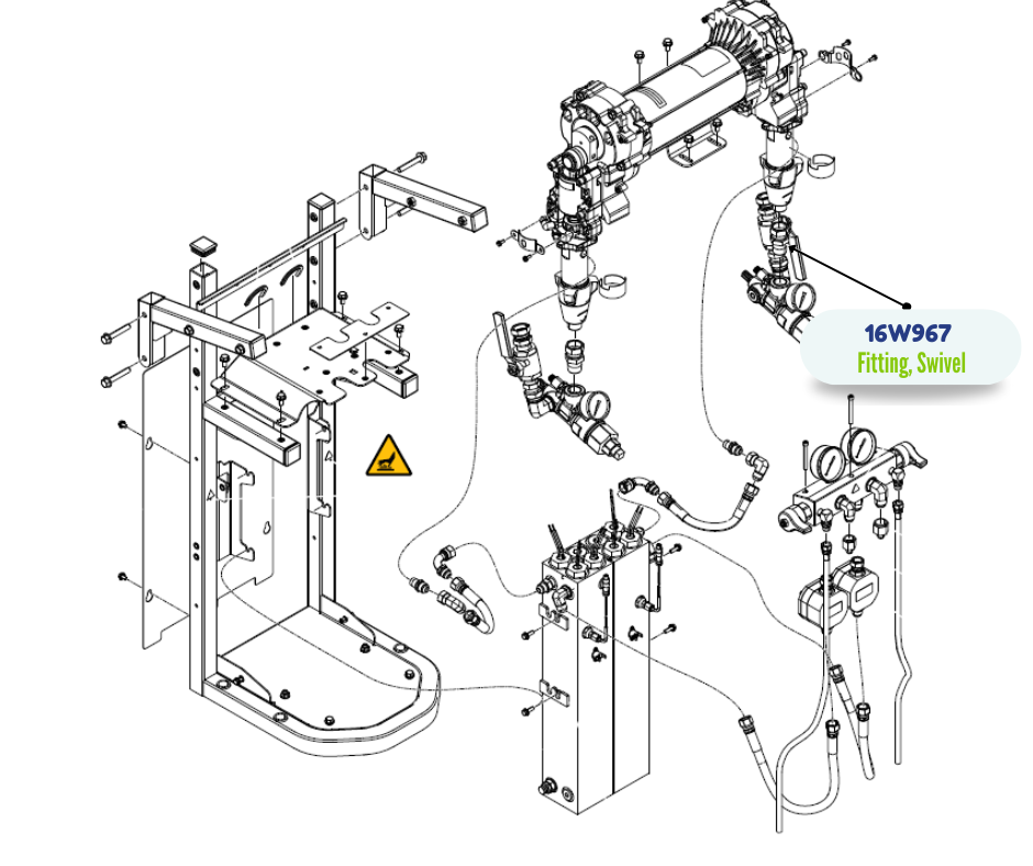 GRACO 3/4 NPT X 1 NPSM SWIVEL FITTING (16W967)