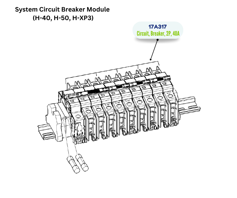 AB UL489 40A 2P BREAKER CIRCUIT (17A317)
