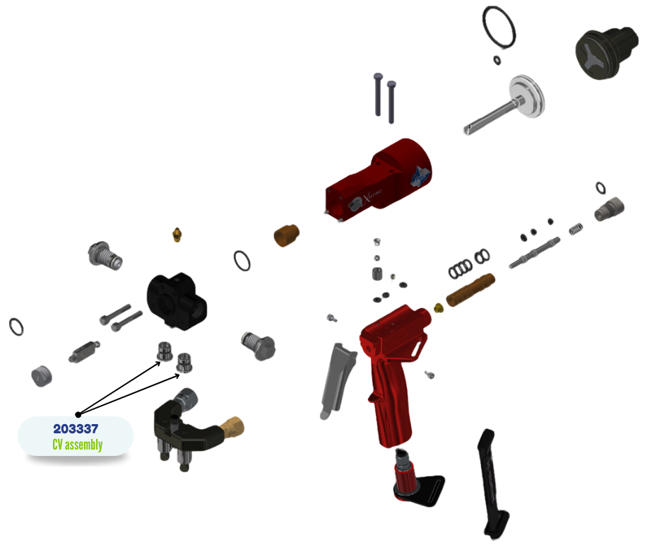 CV ASSY, GUN BLOCK, XTREME (203337)