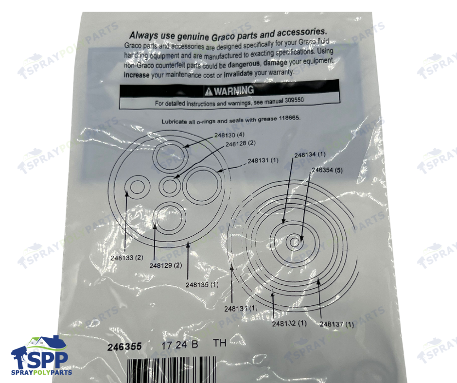 GRACO COMPLETE O RINGS REPAIR KIT (246355)