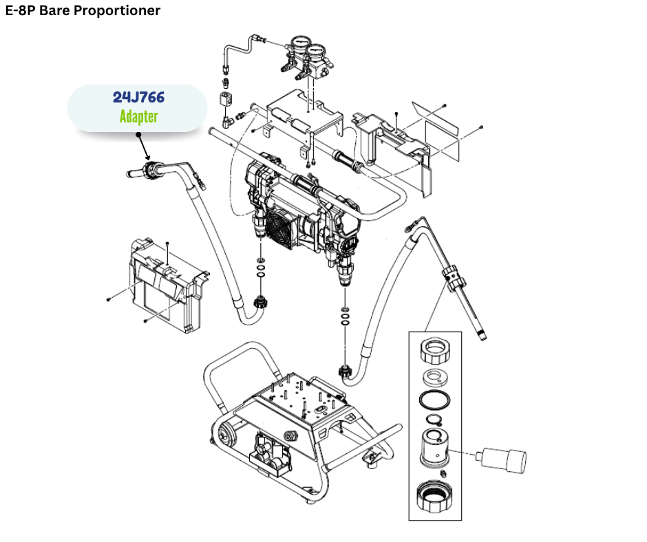 GRACO B ASSY POUR SPOUT ADAPTER (24J766)