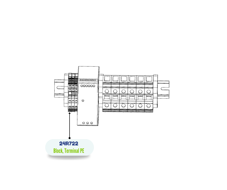 ABB QUAD TERMINAL PE BLOCK (24R722)