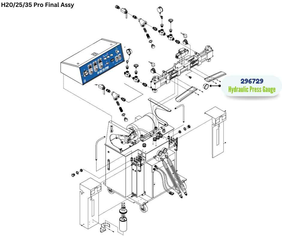 GRACO 02000 PSI HYDRAULIC PRESS GAUGE (296729)