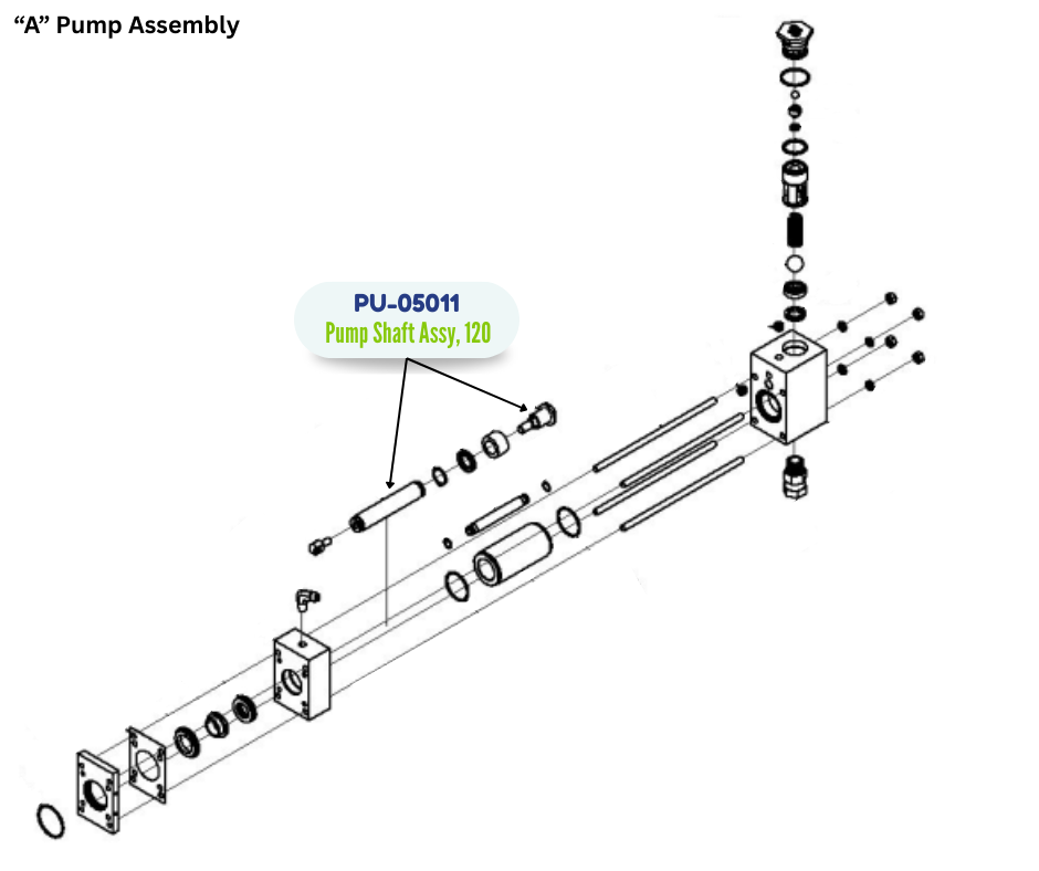 PMC PISTON SHAFT & CAP, 120 ( PU05011) (PU-05011)