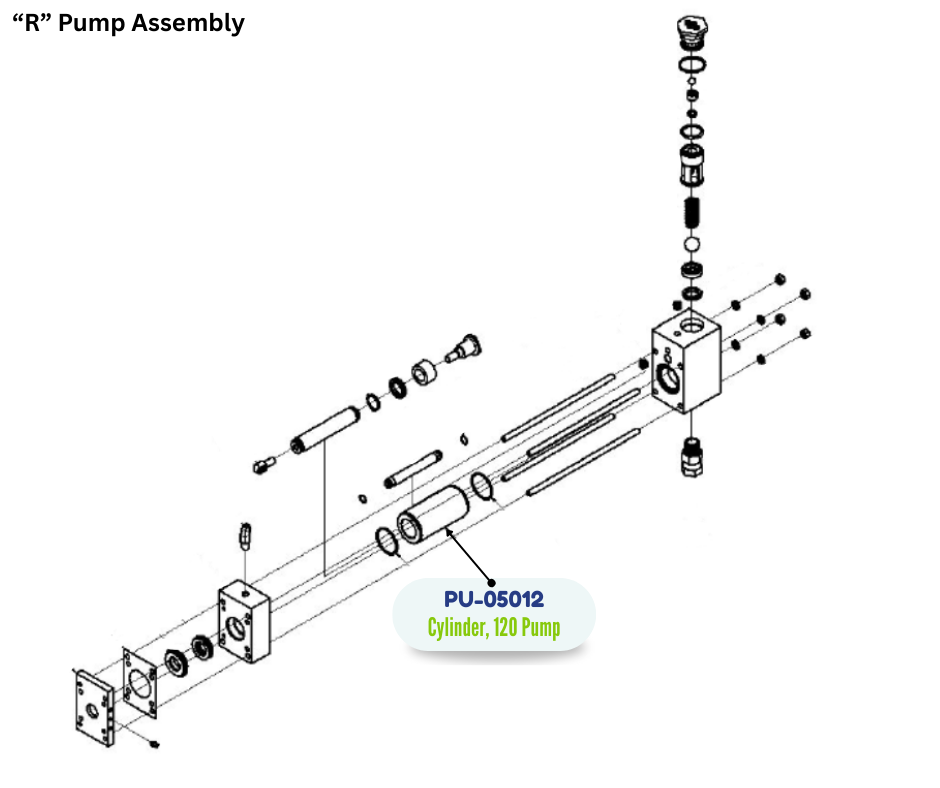 PMC PUMP CYLINDER, 120 (PU05012) (PU-05012)