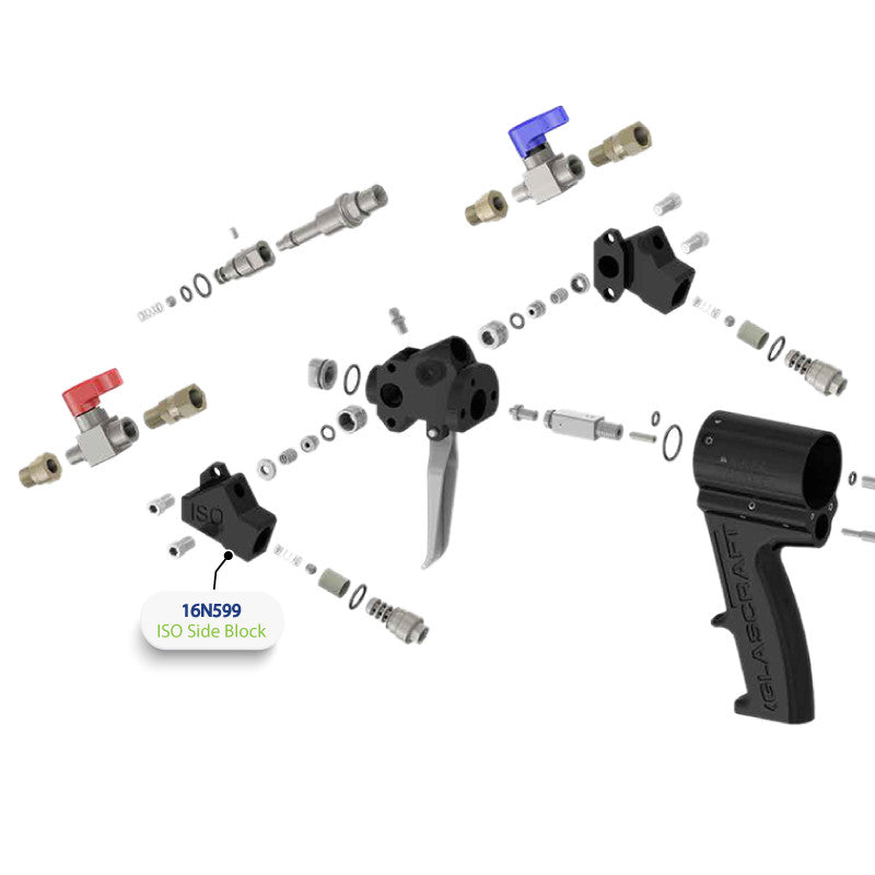 ISO Side Block for Graco Probler P2 Spray Gun (16N599)
