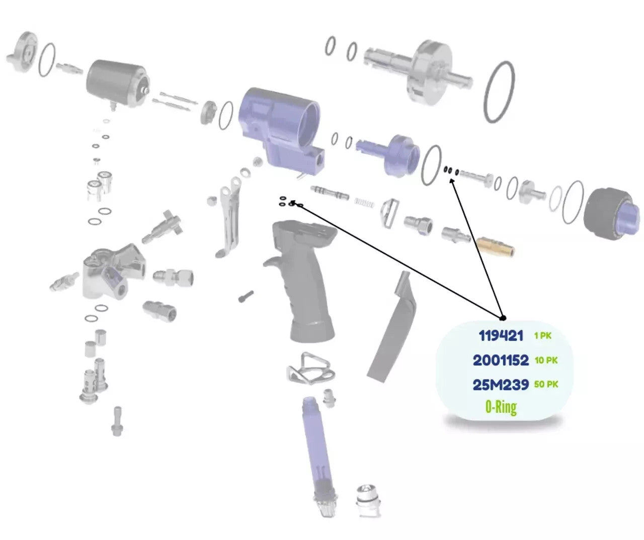 FX90 007 ORING KIT 50 PK (25M239)