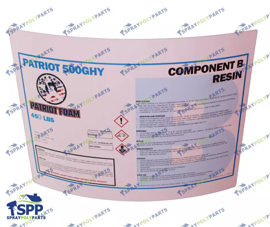 PATRIOT FOAM 500GHY HIGH YEILD OPEN CELL SPRAY FOAM (PATRIOT500GHYSET) (PATRIOT-500GHY-SET)