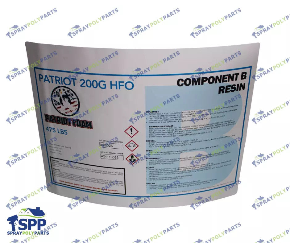 PATRIOT FOAM 200G HFO CLOSED CELL SPRAY FOAM (PATRIOT200GHFOSET) (PATRIOT-200G-HFO-SET)