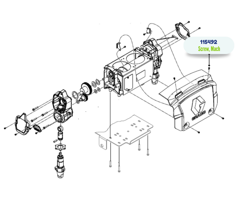 GRACO SLOT HEX WASH HD MACH SCREW (115492)