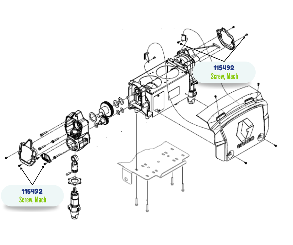GRACO SLOT HEX WASH HD MACH SCREW (115492)