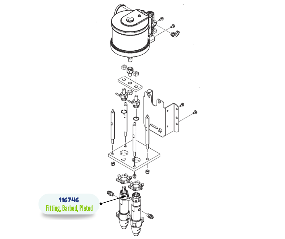 PLATED BARBED FITTING (116746)