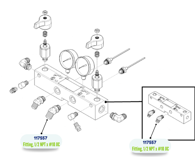 GRACO #10 JIC X 1/2 NPT NIPPLE FITTING (117557)