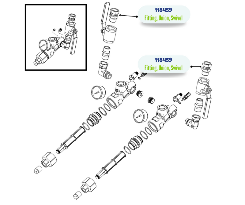 GRACO 3/4 SWIVEL UNION FITTING (118459)