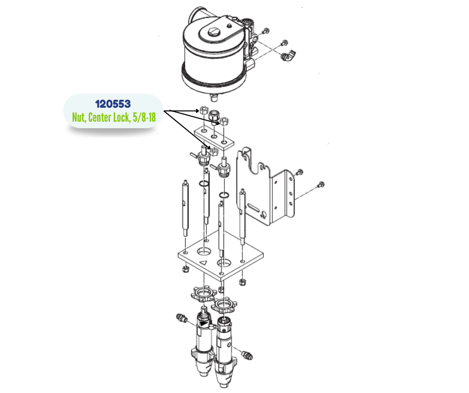 5/818 CENTER LOCK NUT (120553)