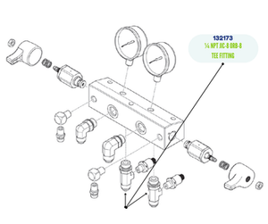 GRACO 1/4 NPT JIC-8 ORB-8 TEE FITTING (132173)