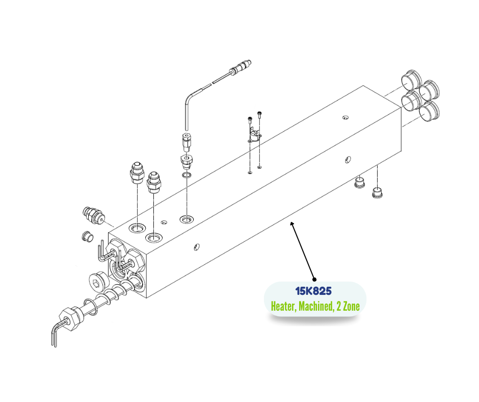 3500PSI 2 ZONE MACHINED HEATER (15K825)