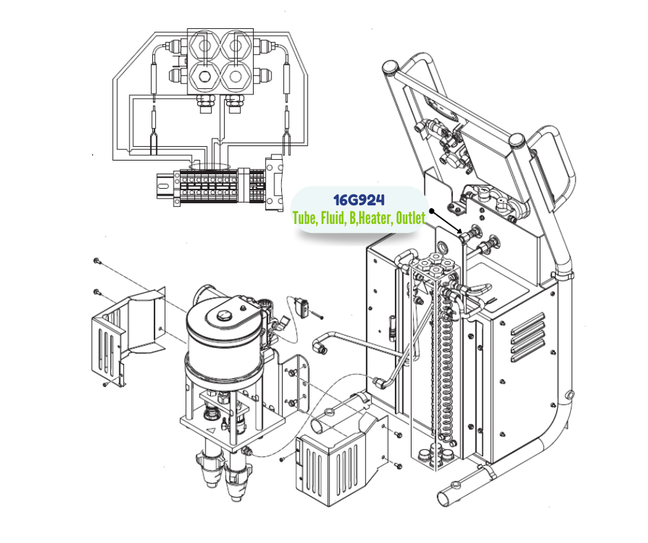 OUTLET HEATER B FLUID TUBE (16G924)