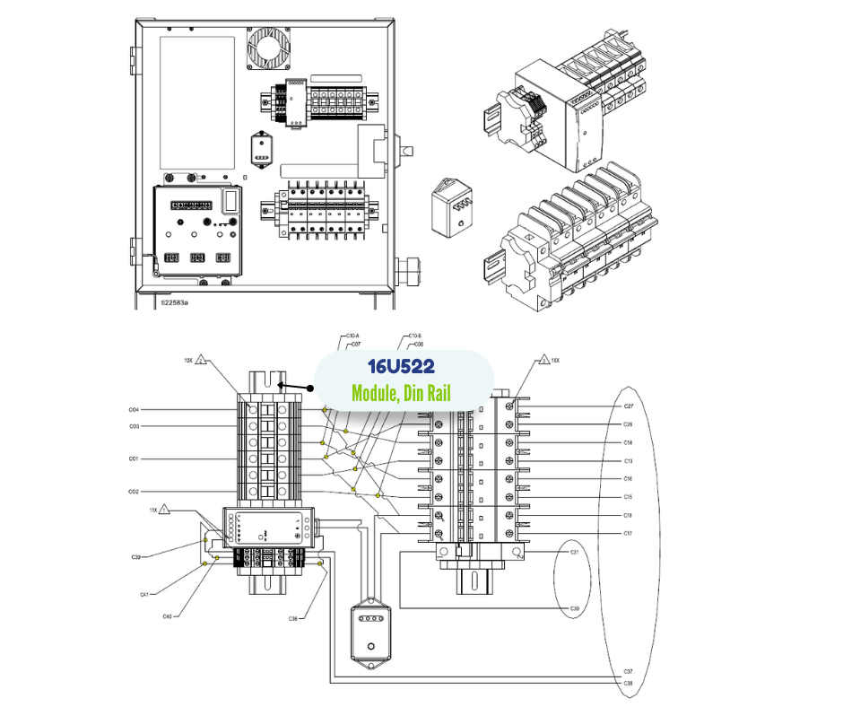 PWR SUP TERM BLK DIN RAIL MODULE (16U522)
