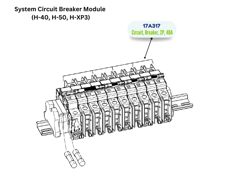 AB UL489 40A 2P BREAKER CIRCUIT (17A317)