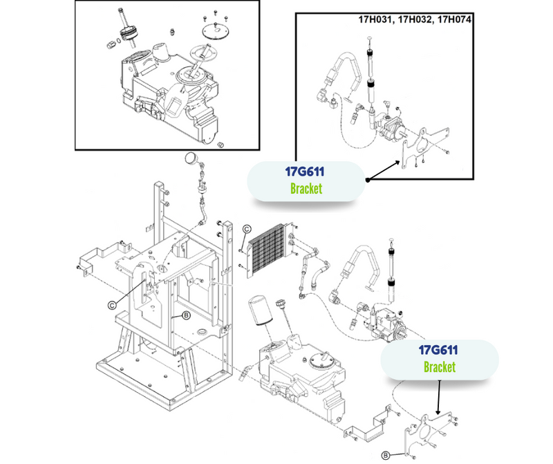 LF HYD PUMP MNTG BRACKET KIT (17G611)