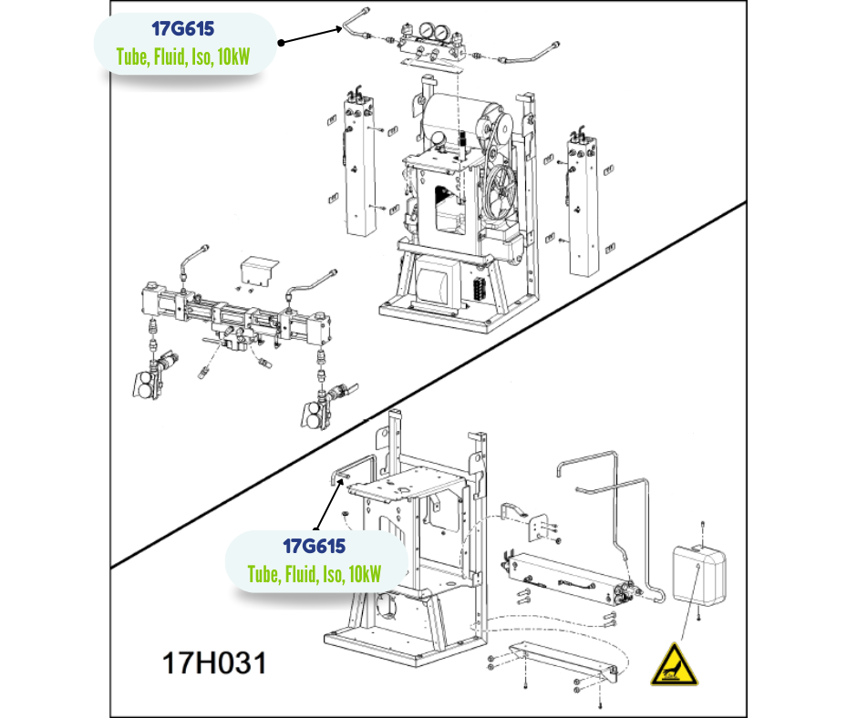 H30 OUT 10KW ISO FLUID TUBE KIT (17G615)