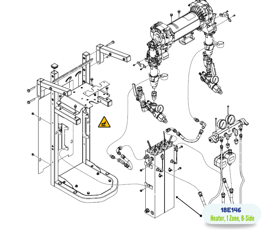 GRACO HEATER ASSY, 1 ZONE, B SIDE (18E146)