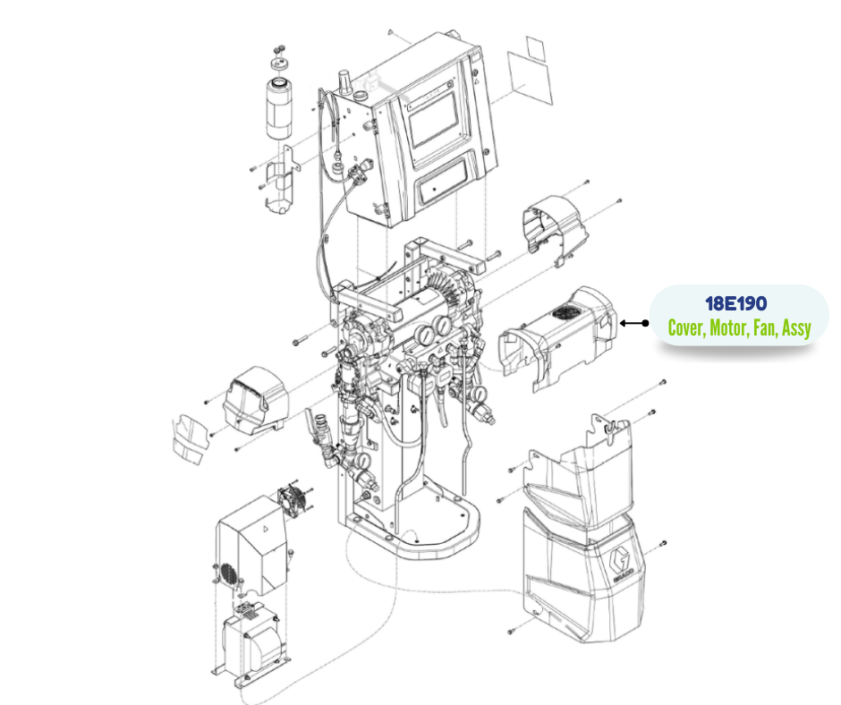 MOTOR COVER W/FAN REPAIR KIT (18E190)
