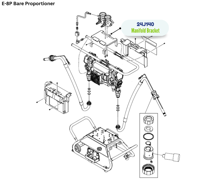 GRACO PAINTED RECIRCULATION MANIFOLD BRACKET, E8P (24J140)