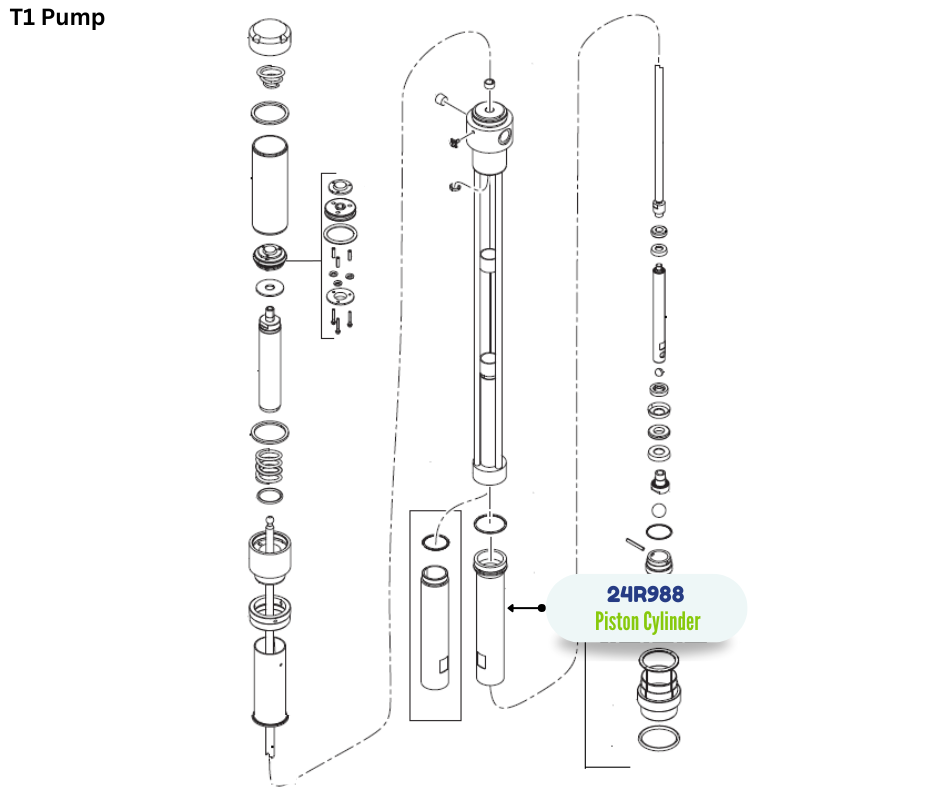 GRACO PISTON CYLINDER KIT;T1(24R988)