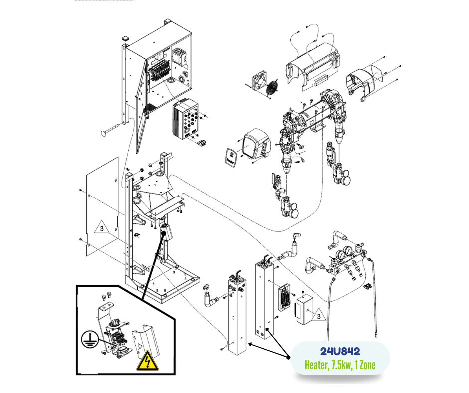 RTD 1 ZONE 7.5KW HEATER KIT (24U842)