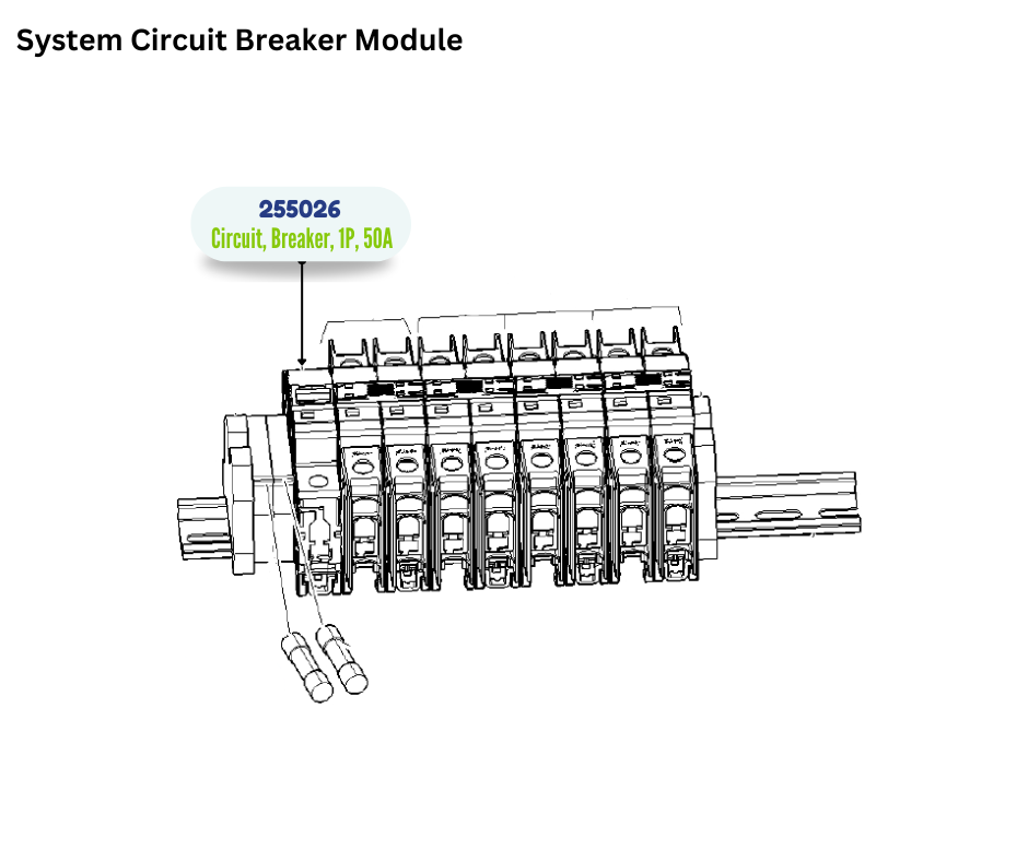 C CRV 50A 1 POLE CKT BRKR KIT (255026)