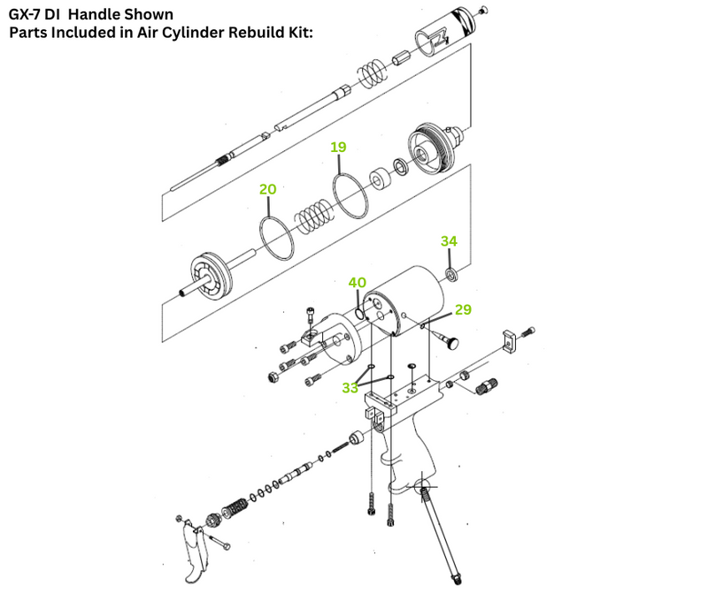 GRACO AIR CYL GX7 REBUILD KIT (296895)