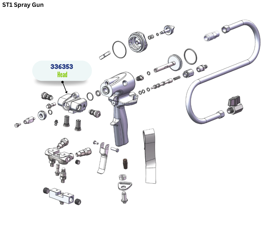 BINKS HEAD MACHINED FOAM GUN (336353)