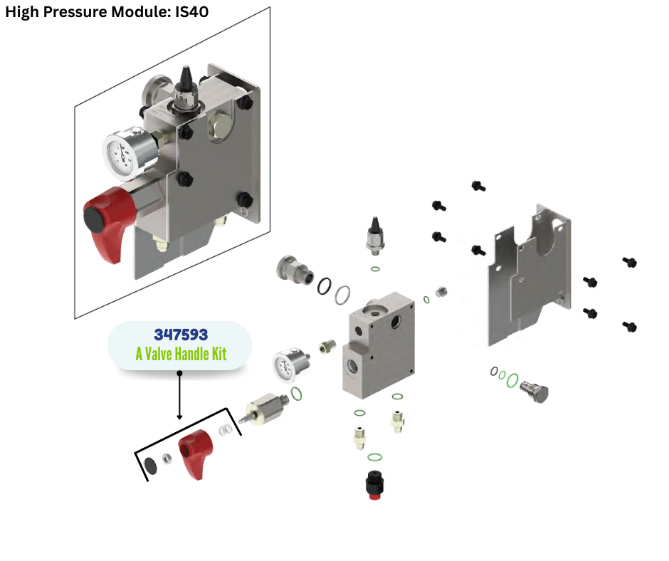 BINKS HANDLE KIT, RED RECIRCULATION A VALVE (347593)