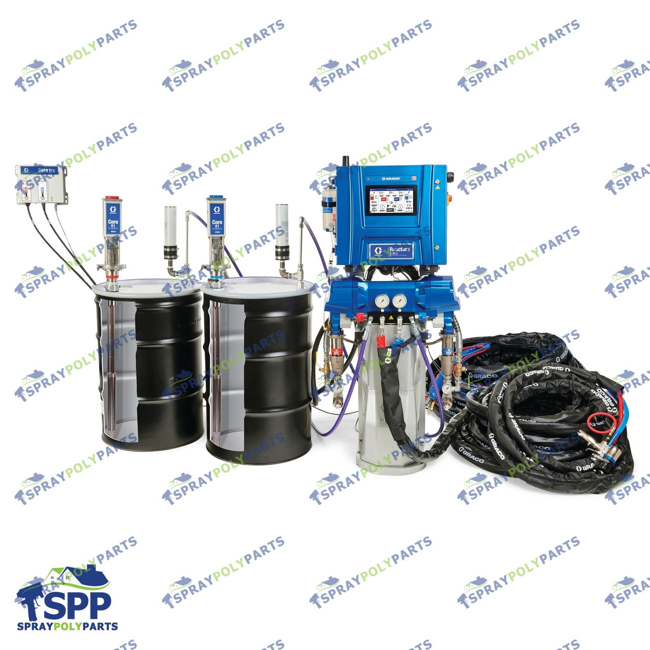 GRACO R3 E20 ELITE PROPORTIONER PACKAGE, 200 FT INTERNAL HEATED HOSE, 10 KW, E1 TRANSFER PUMP (CHR312)