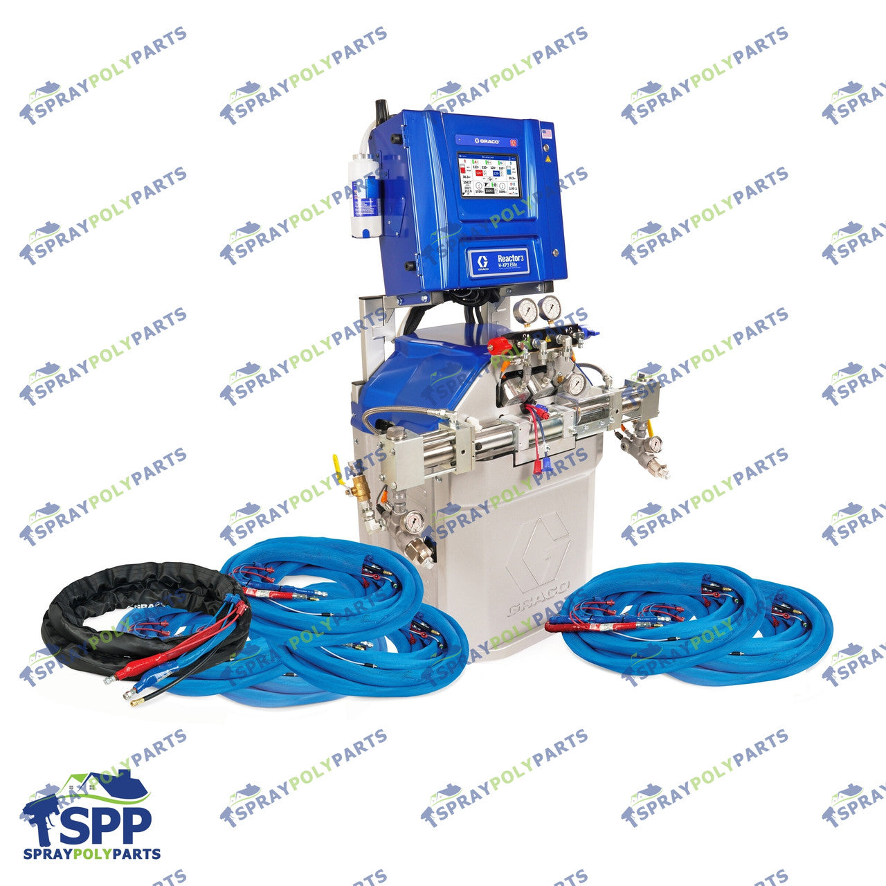 GRACO R3 HXP3 ELITE PROPORTIONER PACKAGE, 300 FT EXTERNAL HEATED HOSE, 20 FT XCELERATOR WHIP HOSE, 230V (EHR387)