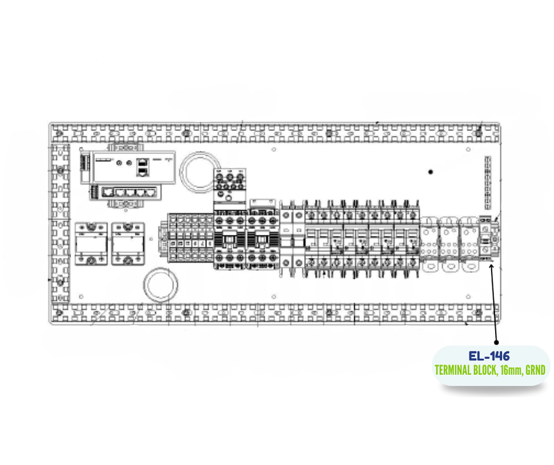 PMC TERMINAL BLOCK, 16MM, GRND (EL-146)