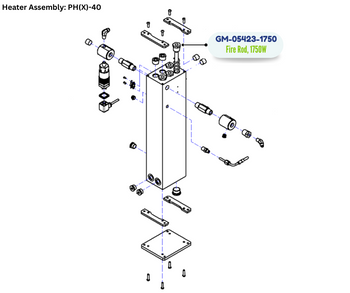 PMC FIRE ROD, 1750W, 3/4 NPT, 17.5 (GM054231750) (GM-05423-1750)