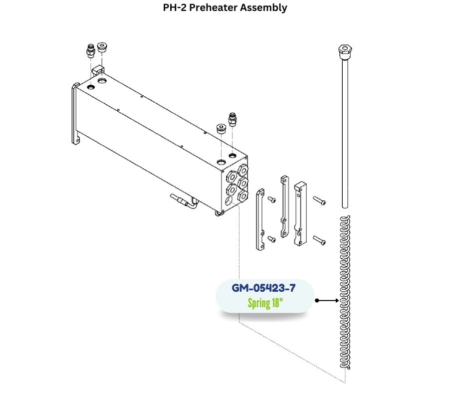 PMC HTR, SPRING, 18 IN, CBN STL (GM054237) (GM-05423-7)